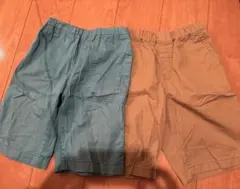 UNIQLO GU ハーフパンツ 2枚セット 青 茶色　140