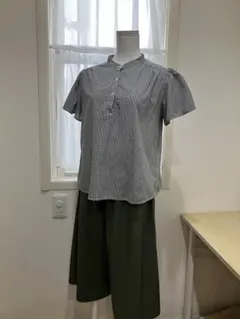 160 UNIQLO チェックシャツ　150 ワイドパンツ　レディースS