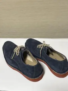 ネイビー スエード レースアップシューズ