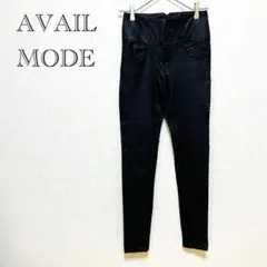 アベイルモード フェイクレザーパンツ 【58-88】ライダー ストレッチ 黒