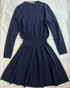 LACOSTE ネイビー 長袖ワンピース