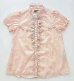 新品 axes femme フリルブラウス 淡いピンク半袖　ボウタイ付きのサムネイル