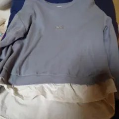 moz グレー レイヤード トレーナー