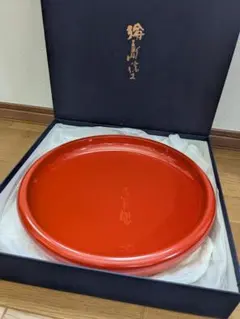 茶道具】塗師 岡本陽斎造 朱塗金網目蒔絵 喰籠（食籠）共箱 菓子器