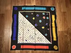 【未使用】Christian Dior 大判スカーフ シルク100% CDロゴ