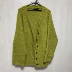 ライムグリーン 長袖カーディガン