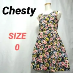 Chesty　チェスティ　花柄ノースリーブワンピース　フレア　総柄