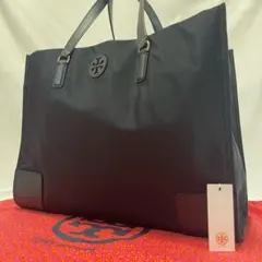 【極美品】トリーバーチ エラ トートバッグ ナイロン レザー 肩掛け A4可 黒