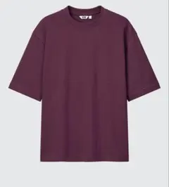 UNIQLOU エアリズムコットンオーバーサイズTシャツ 5分袖 パープル 美品