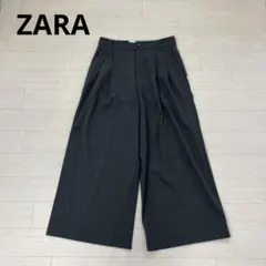 ZARA ワイドパンツ スラックス 2タック グレー系 S