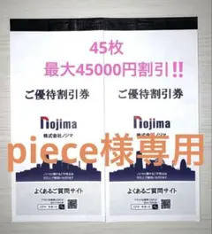 ノジマ 株主優待 10%割引券 45枚セット