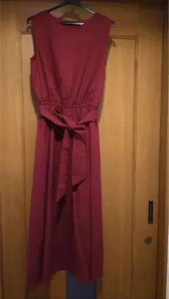 イング美品★ノースリーブワンピース　ボルドー系　新品同様