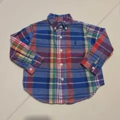 【美品】Ralph Lauren チェック柄 長袖シャツ 18M 80センチ