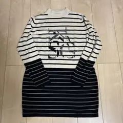 ハイネック　ニットチュニック　ボーダー　MからLサイズ