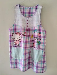 ハローキティ チェック柄エプロン