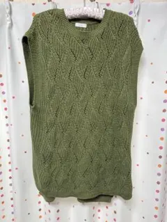 LOWRYSFARM ニットベスト グリーン