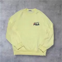 FILA レディース スウェット 90s ラグラン 綿 パステルイエロー L
