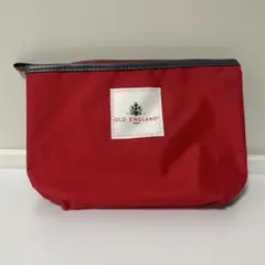 新品【未使用品】OLD ENGLANDポーチ　2チャック　赤　チェック ムック本