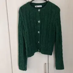 ZARA グリーン カーディガン 長袖