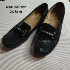 ナチュラライザーNaturalizer ローファー☆ブラックパイソン24.5cmのサムネイル