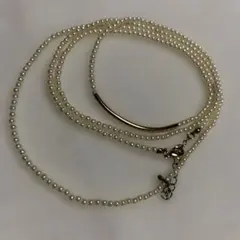 新品未使用❗️ホワイトパール 3連ネックレス