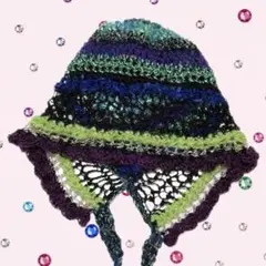 ボンネット handmade かぎ編み カラスダンサー