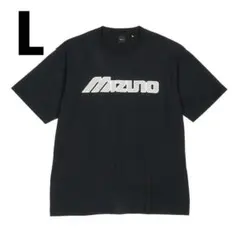 MIZUNO ミズノ ロゴプリント 半袖Tシャツ ブラック L ゴルフウェア 黒のサムネイル