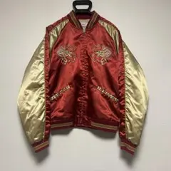 PATINA VINTAGE 龍刺繍 スカジャン 赤金 L 和柄