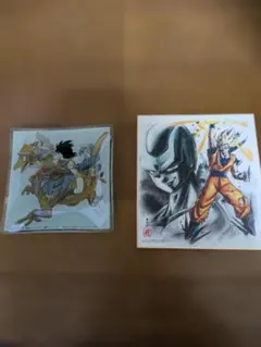 ドラゴンボールの色紙と、ガラスプレートセット