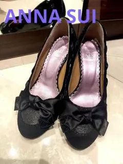 ANNA SUI 黒 リボン付き ハイヒール サイズ3