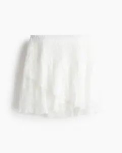 H&M DIVIDED レーススカート ミニスカート フレア ホワイト Sのサムネイル