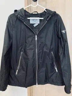 PRADA ナイロンジャケット 黒 42 レディース 三角 ロゴ