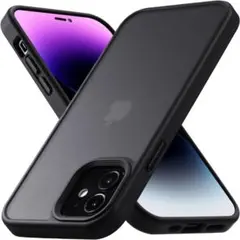 iPhone 12 / 12 Pro 用 ケース 耐衝撃 マットブラック