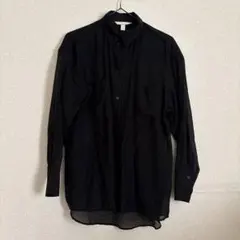 H&M ブラック 長袖シャツ XS 実質Mサイズくらい　シースルー　黒