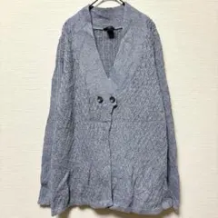 レア✨ANN TAYLOR【M】グレー ニットカーディガン 長袖 前ボタン 羽織のサムネイル