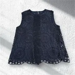 美品✨　ADORE 花柄 刺繍 レース ノースリーブ ブラウス アドーア
