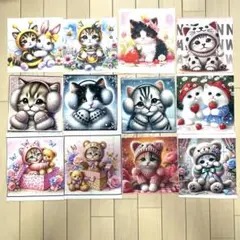 76.超お得 ‼️ 15枚セット 猫柄 犬柄 パネル生地 高品質コットン生地 