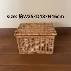 ラタン蓋付きバスケット ナチュラル