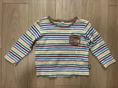 ストライプ 長袖Tシャツ ポケット付き