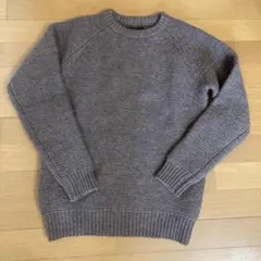 ブラウン クルーネック ニット セーター