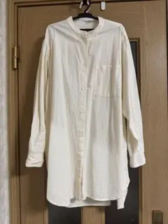 無印良品　洗いざらしオックススタンダードカラー長袖シャツ