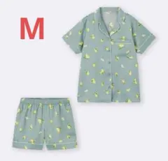 【新品】ジーユー サテンパジャマ レモン シャツパジャマ