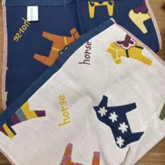 Horse柄 フェイスタオル ガーゼ　35×75のサムネイル