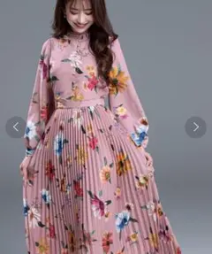 【美品】エミリアウィズEmiriaWiz フロントボタン花柄プリーツワンピースS