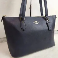 ✨美品✨ COACH コーチ ギャラリートートバッグ　レザー　ネイビーCH285
