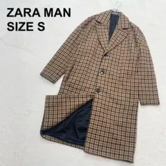ZARA MAN ザラ マン ウールブレンドチェスターコート　チェック（9958
