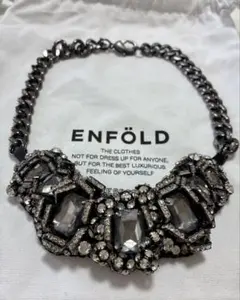 ENFÖLD★ビジュー付きネックレス★ブラック&シルバー★美品★のサムネイル