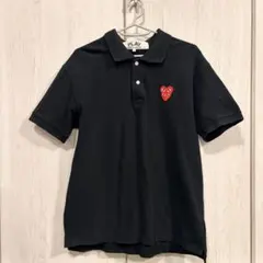 COMME des GARÇONS PLAY ポロシャツ ブラック 赤ハート S - メルカリ