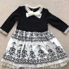 120cm フォーマル ワンピース ブラック ホワイト