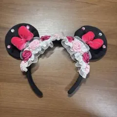 ディズニー ミニー カチューシャ フリル ピンク